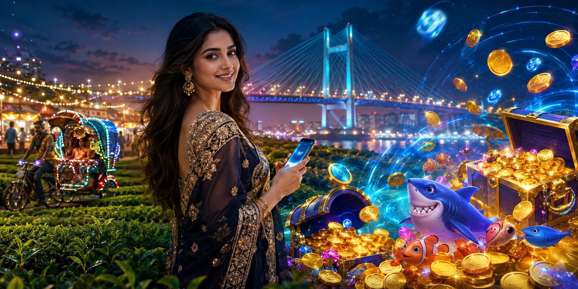ঢাকার একটি চা বাগানে বসে bdt7 - এ ফিশিং গেম খেলছেন একজন ব্যবহারকারী